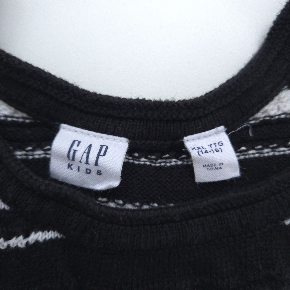 Gap Kids Black White Crochet Sweater Tank Top size XXL (14-16 Years) - Picture 8 of 13